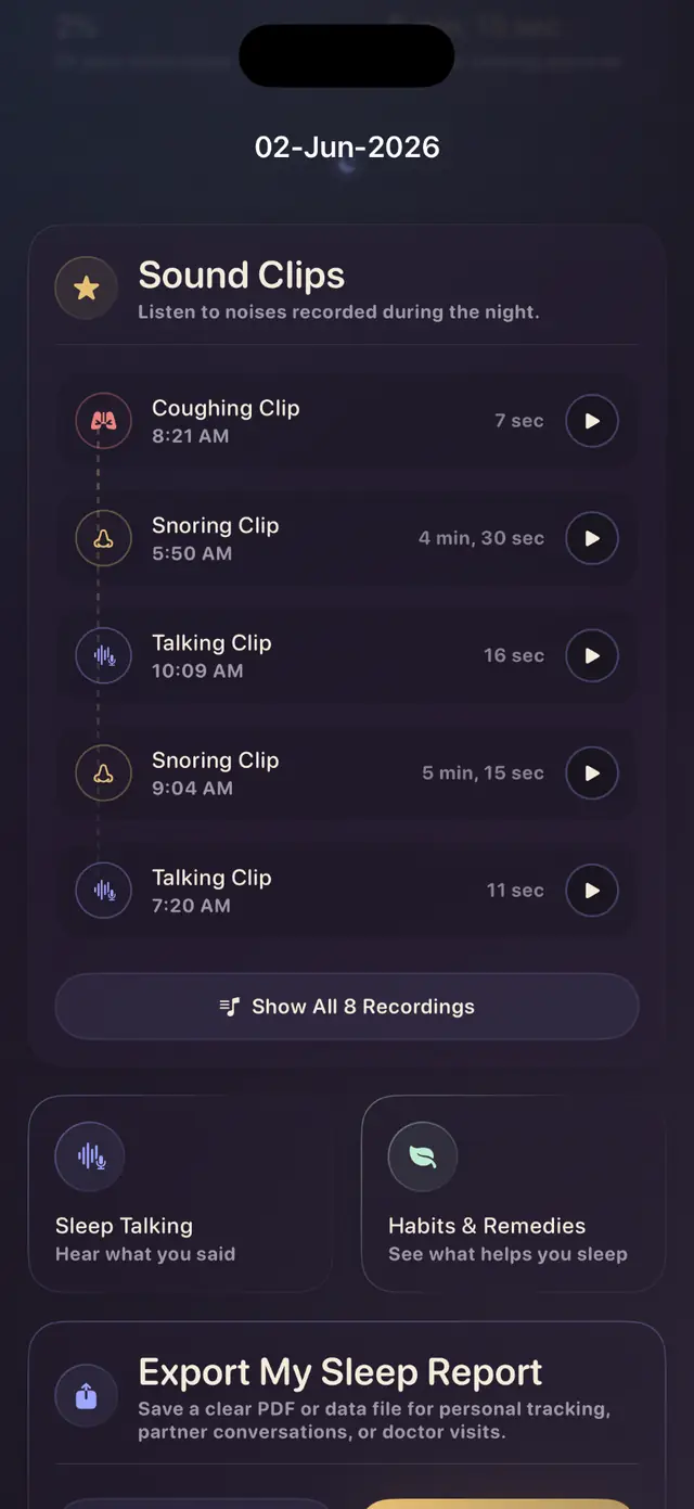 Sound clips timeline